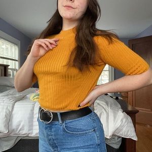 Topshop mustard turtleneck top